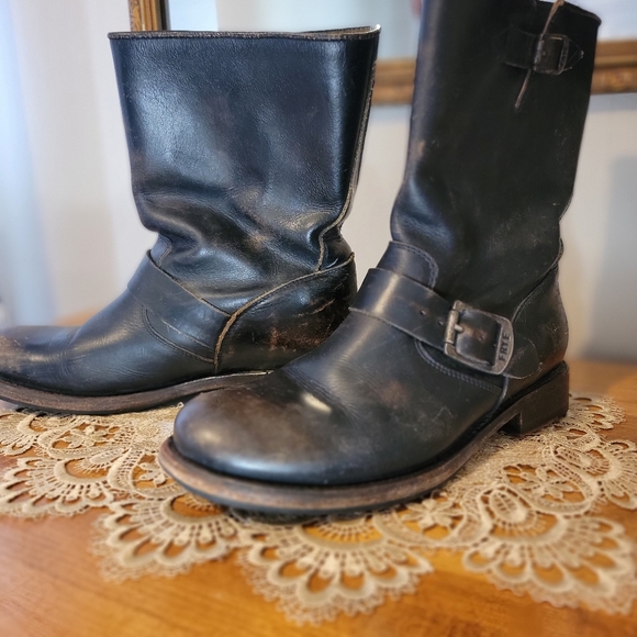 FRYE Distressed Motorcycle Ankle Boot - Picture 2 of 6